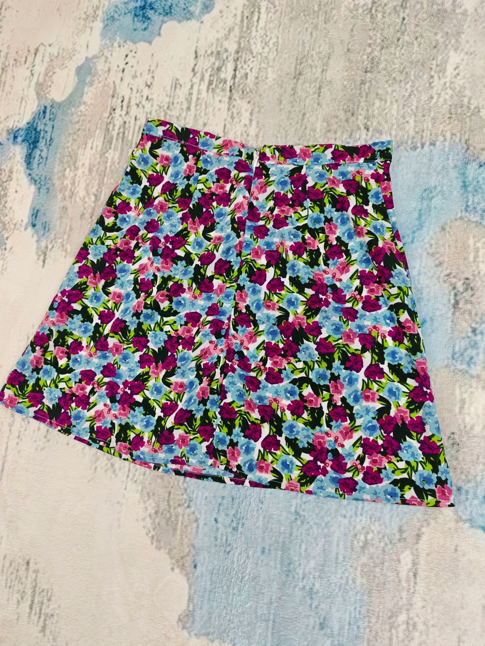 Saia Mini Floral Rosa Azul Estampa Ditsy Cottagecore Y2K Tamanho P – photo 9